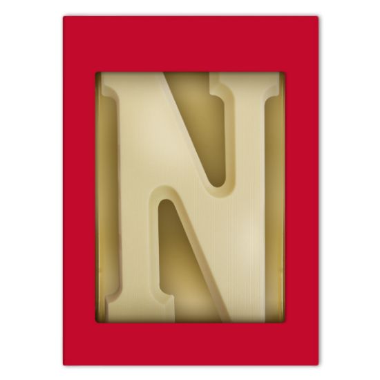 CL00173.001-001 (Chocoladeletter N wit 80 gram) Chocoladeletter N wit 80 gram