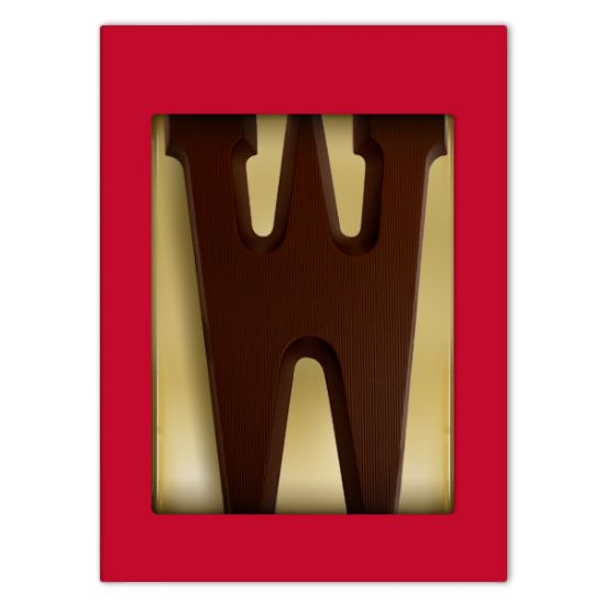 CL00288.001-001 (Chocoladeletter W puur 80 gram) Chocoladeletter W puur 80 gram