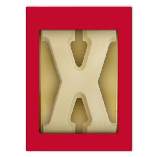 CL00304.001-001 (Chocoladeletter X wit 80 gram) Chocoladeletter X wit 80 gram